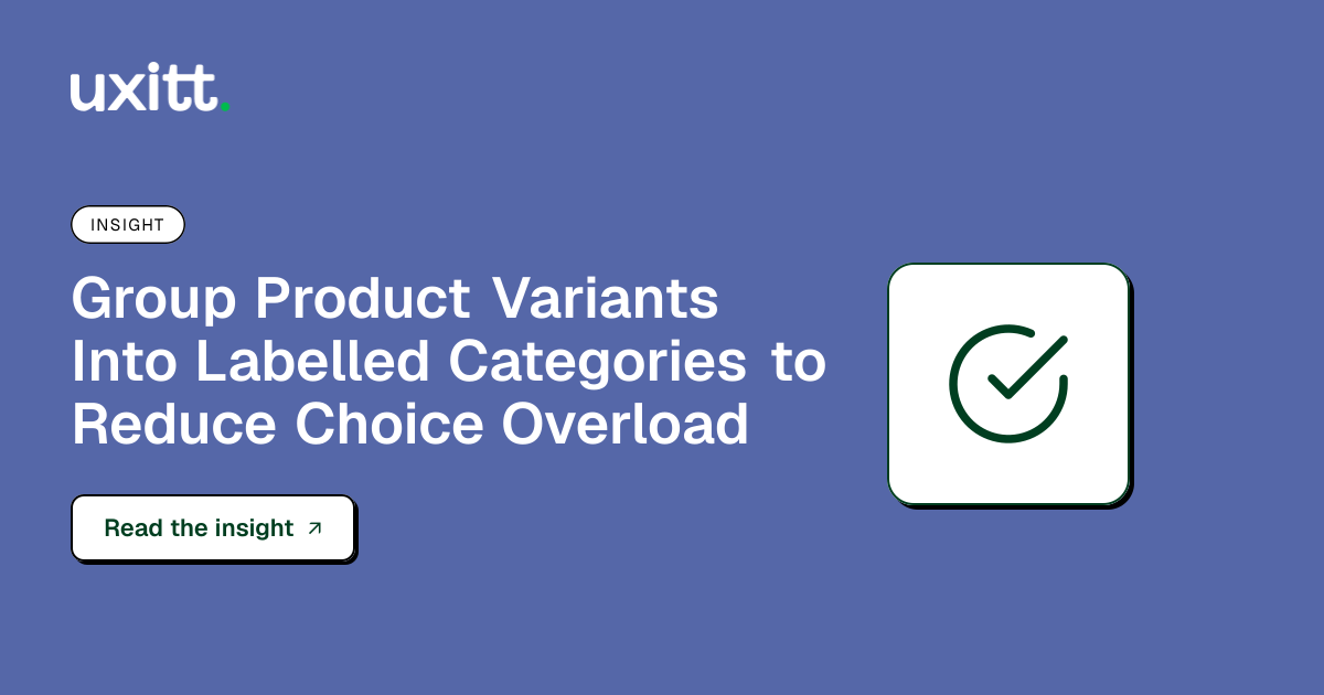 Group Product Variants Into Labelled Categories to Reduce Choice ...