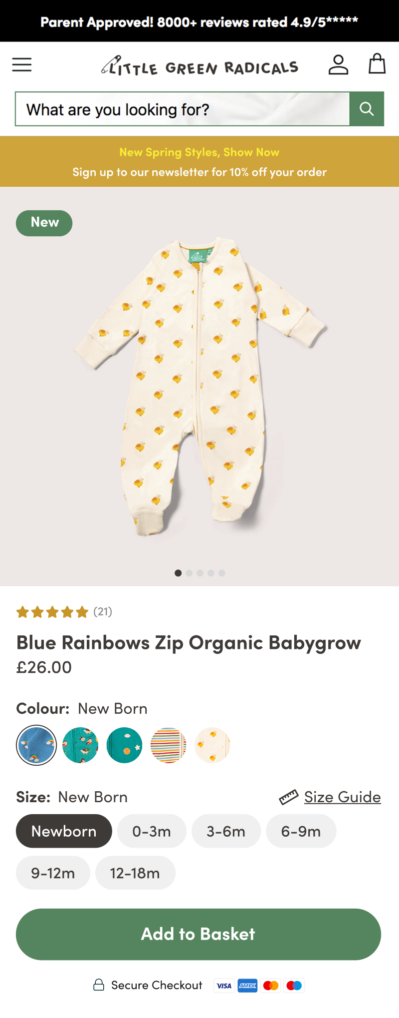 LGR Product Page after