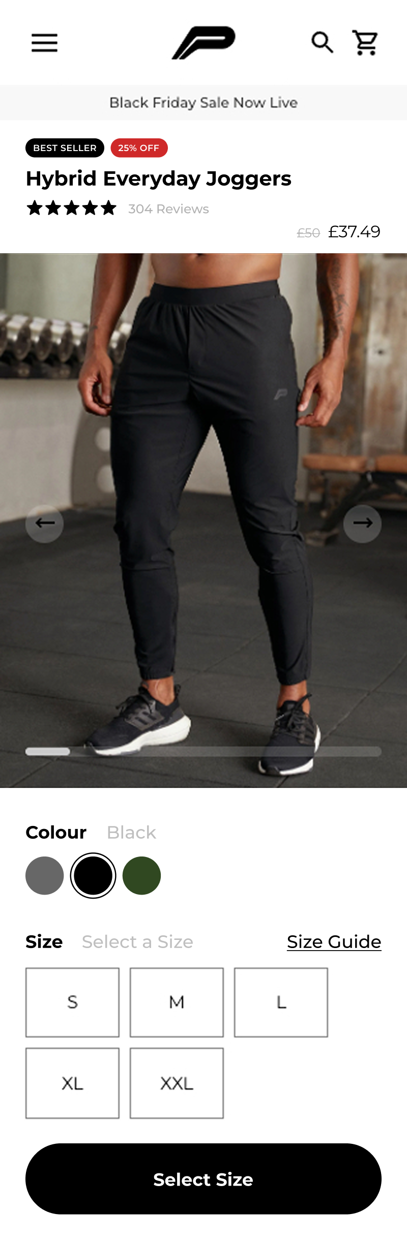 Persue Fitness Product Page after